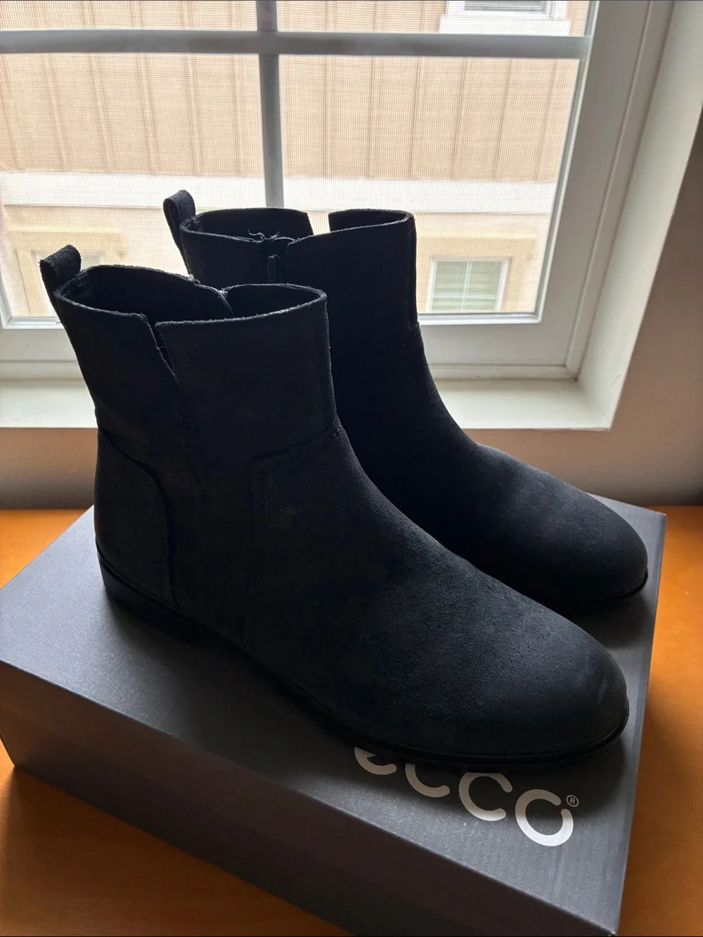 Ecco Touch Black Suede Ankle Boot